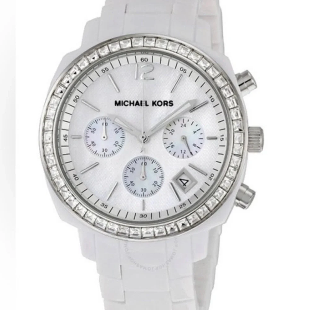 Michael Kors white Watch with Crystal Bezel